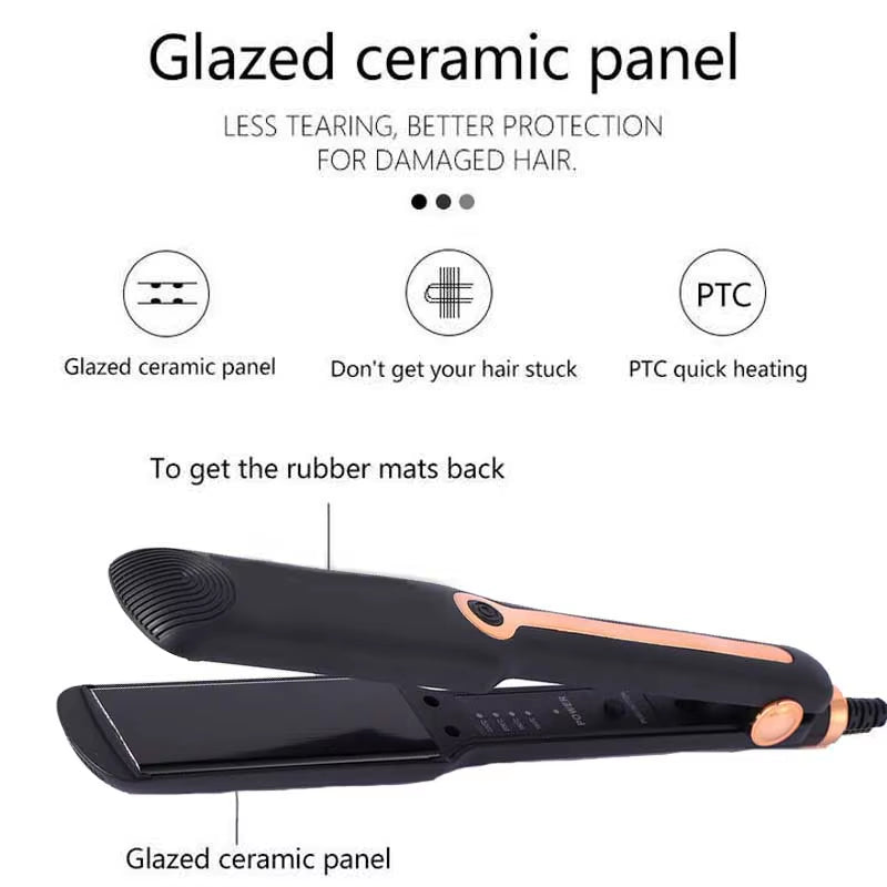 Professional Hair Straightener Ceramic Flat Iron Electric Splint Straight Styling Tool 2 in 1Hair Straightener and Curler